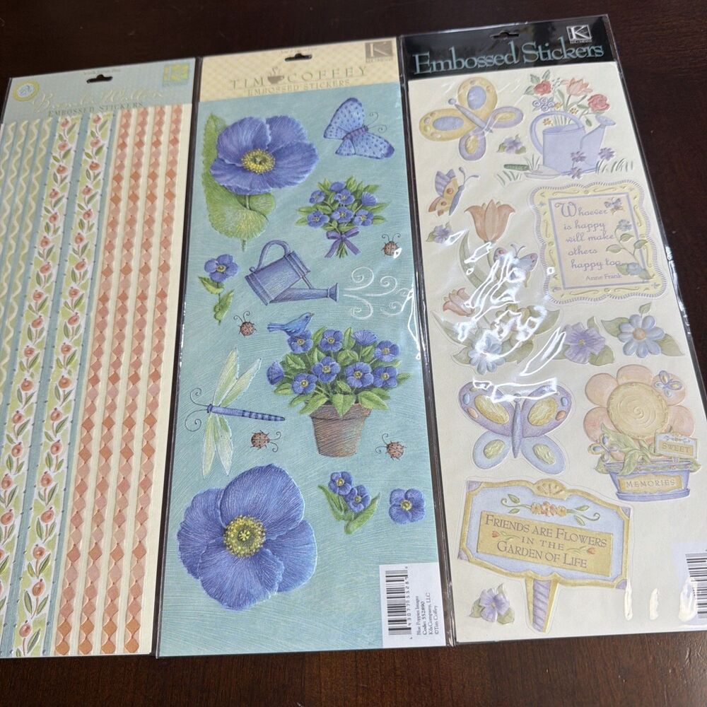 K&Company Embossed Stickers 3 Sheets Scrapbooking